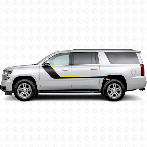 Strisce viniliche decorative superiori a onda per porte e paraurti posteriori per Chevrolet Suburban K2XX 2015-2020
