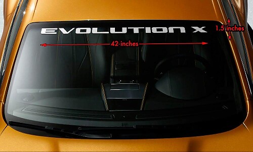Adesivo in vinile banner per parabrezza Evolution X per Mitsubishi Evo X