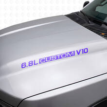 Adesivi in vinile per cofano personalizzati V10 6.8L per Musclecar F-250/350 Super Duty Excursion_2