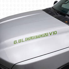 Adesivi in vinile per cofano personalizzati V10 6.8L per Musclecar F-250/350 Super Duty Excursion_3