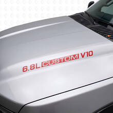 Adesivi in vinile per cofano personalizzati V10 6.8L per Musclecar F-250/350 Super Duty Excursion_4