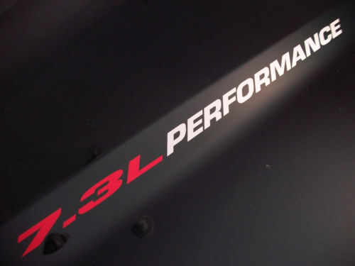 Adesivi in vinile per cofano 7.3L Performance (coppia) emblema