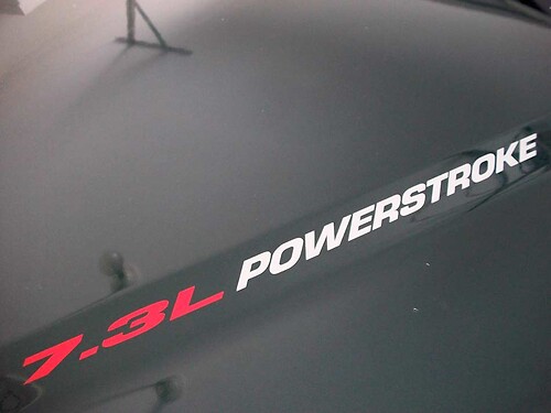 Nuovo adesivo stile emblema POWERSTROKE da 7,3 litri Ford F250 F350 Turbo Diesel
