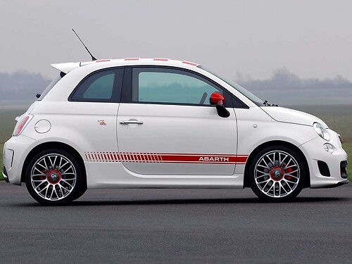 Adesivo Vinile Laterale Strisce da Gara Brandizzate per Fiat 500 Abarth