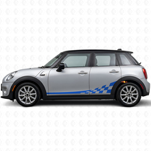 Kit di Adesivi in Vinile con Strisce Laterali a Scacchiera per Mini Cooper F56_2