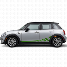 Kit di Adesivi in Vinile con Strisce Laterali a Scacchiera per Mini Cooper F56_3