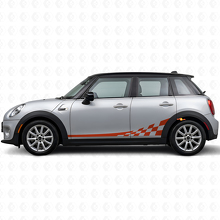 Kit di Adesivi in Vinile con Strisce Laterali a Scacchiera per Mini Cooper F56_4
