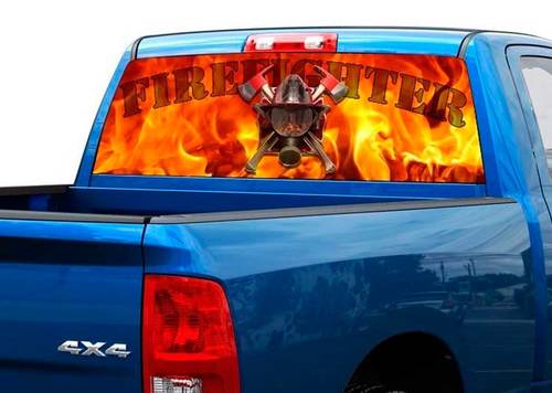 Vigile del fuoco Fire Flame Lunotto posteriore Decal Sticker Pickup Truck SUV Car