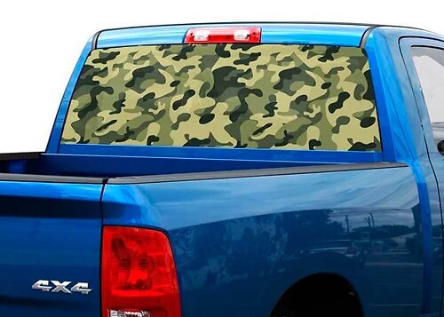 Adesivo per finestrino posteriore camouflage kaki per pickup e SUV