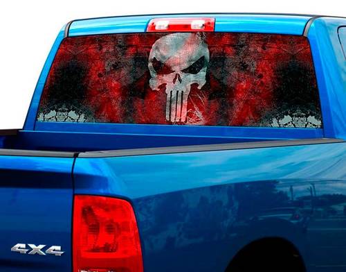 Punisher Blood plate Lunotto posteriore Grafico Decal Sticker Truck SUV