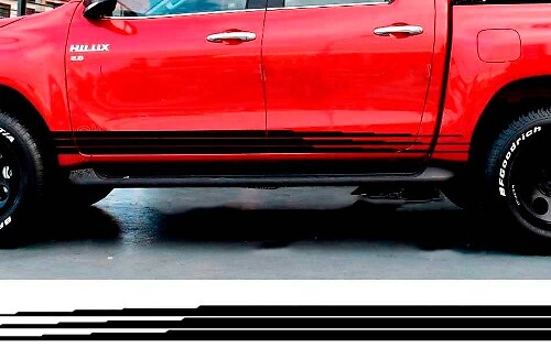 Kit adesivi in vinile con strisce laterali a tripla sfumatura per Toyota Hilux