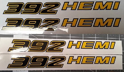 Decalcomanie in Vinile per Cofano 392 Hemi per Dodge Challenger Charger SRT8