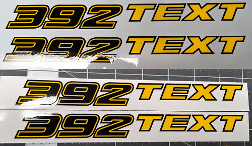 392 Hemi SRT8 Style Custom TEXT Pair — Adesivo in vinile (cofano) per Dodge Challenger