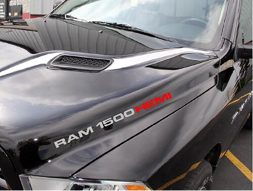 Kit di decalcomanie in vinile con scritte stile Hemi per cofano Dodge Ram 1500
