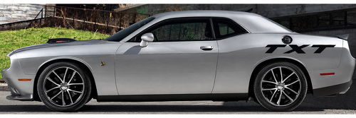 Adesivo in Vinile con Testo Personalizzato Largo Corsivo per Parafango Posteriore Dodge Challenger