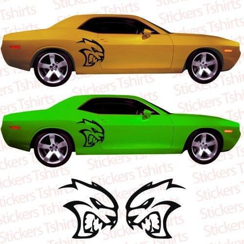 Adesivo vinilico per porta stile Hellcat per Dodge Challenger