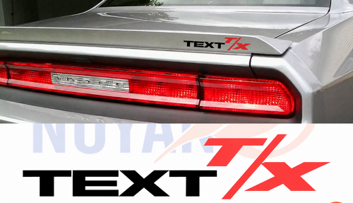 Set di Adesivi Vinile con Emblema T/X Testo Personalizzato per Dodge Challenger