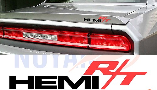 Set di adesivi in vinile laterali stile Emblema HEMI R/T per Dodge Challenger