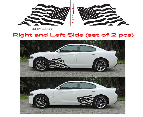 Set di Adesivi in Vinile con Bandiera Americana per Porta Laterale per Dodge Charger