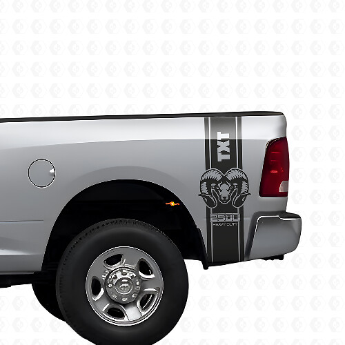 Kit Adesivi in Vinile Strisce Laterali Posteriori Personalizzate Hemi per Dodge Ram 1500 2500