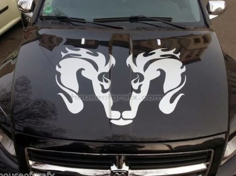 23x30 Tribal Flaming Head Graphic Decal Fits Dodge Ram Dakota Hemi 4x4 Truck