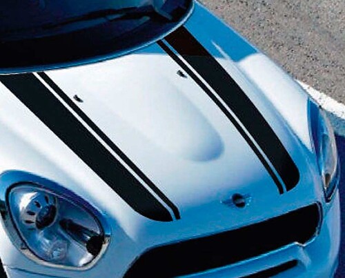 Adesivo in Vinile con Doppie Strisce da Gara per Cofano MINI Countryman 2011-2015