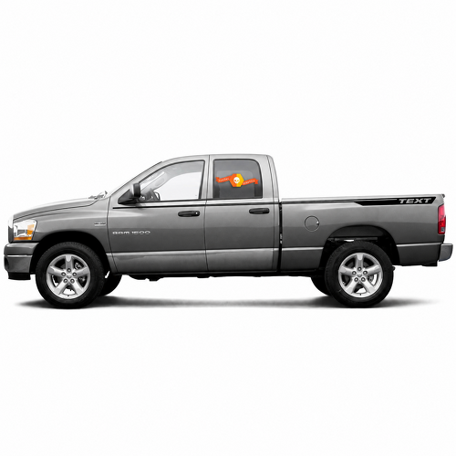Adesivo in Vinile a Strisce Stile Testo Personalizzato Laterale per Dodge Ram 1500