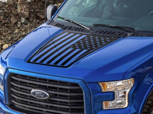 Ford F-150 2015-2016 Adesivo decalcomania striscia laterale grafica cappuccio bandiera USA