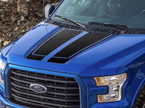 Ford F-150 2015-2016 F150 adesivo per decalcomanie a strisce grafiche per cofano 5