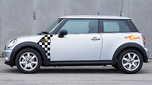Adesivi in vinile con bandiera a scacchi per pannello A per Mini Cooper R55-59