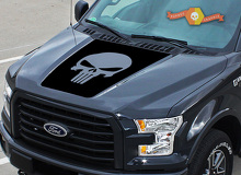 Ford F-150 2015-2016 Punisher teschio cappuccio grafica adesivo decalcomania striscia laterale 2
