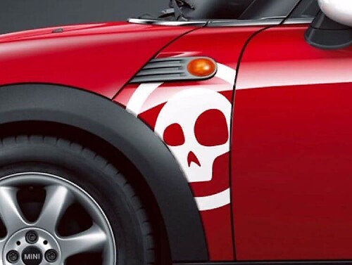 Set Adesivi in Vinile Teschio per Pannello A per Mini Cooper R55 R56 R57 R58 R59