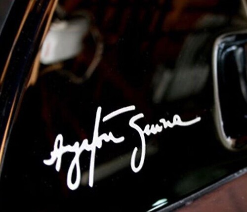 Adesivo in vinile con firma Ayrton Senna per finestrino