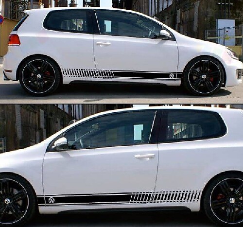 Kit di Adesivi in Vinile con Striscia Laterale a Scacchi per Volkswagen VW Golf GTI MK1-MK7