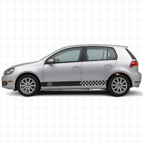 Kit Adesivi Laterali a Scacchiera in Vinile per Volkswagen Golf Mk4-Mk7 GTI R32