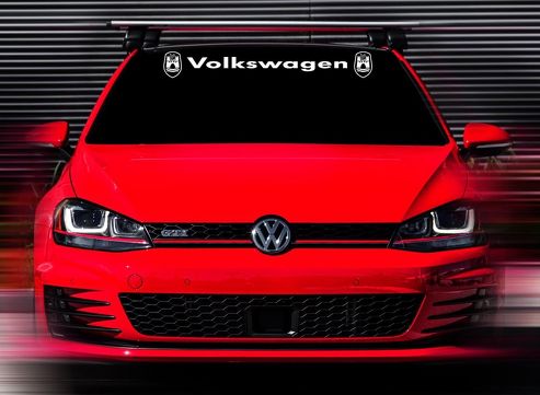 48 x4.5 Nuovo adesivo per decalcomanie per parabrezza personalizzato Volkswagen GTI Wolfsburg bianco