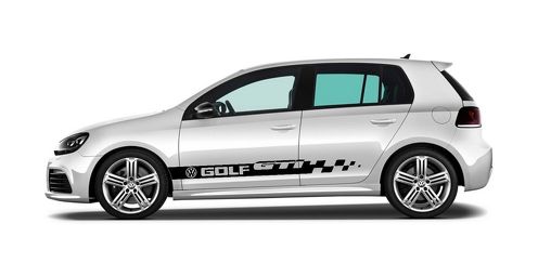 2X volkswagen GOLF GTI minigonna laterale in vinile adesivo decalcomania logo emblema