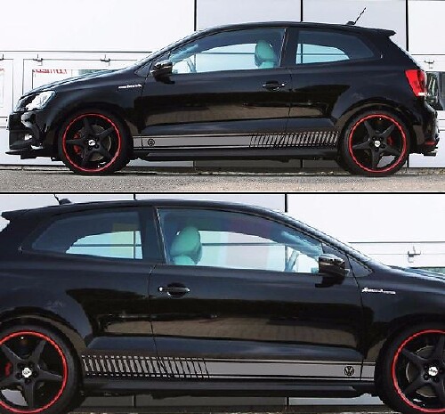 Decal Sticker Racing Stripes Kit per Volkswagen VW Polo R Fender Bumper Panel gt