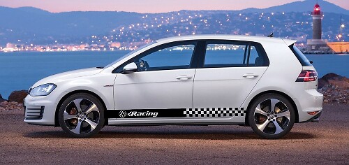 2X volkswagen racing skirt adesivo decalcomania corpo in vinile golf 1 2 3 4 gti polo