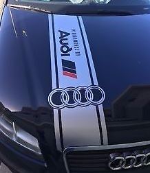Adesivo in Vinile Striscia Cofano con Anelli Audi per Modelli Audi