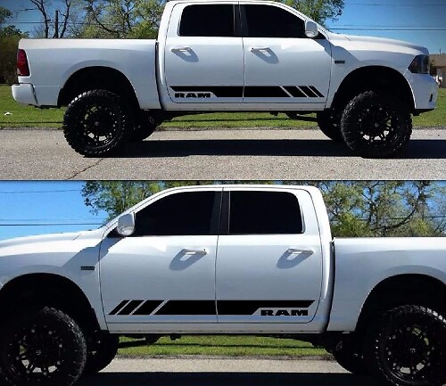 Adesivo in Vinile a Strisce Laterali a Scacchi per Dodge Ram 2009–2017