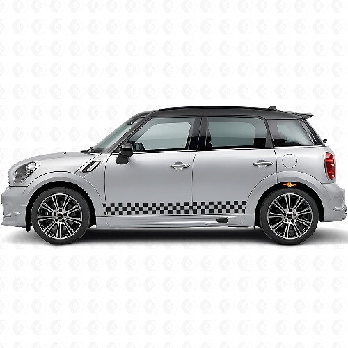 Kit Adesivi in Vinile con Strisce Laterali a Scacchi per Mini Countryman R60