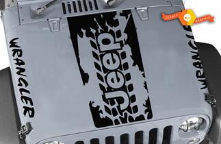 Jeep Wrangler Blackout Battistrada per pneumatici 3 pezzi set decalcomanie parafango cofano in vinile JK JKU LJ TJ