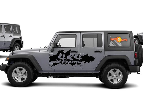 Adesivo in vinile stile fango Xtreme 4x4 per fiancata per Jeep Wrangler