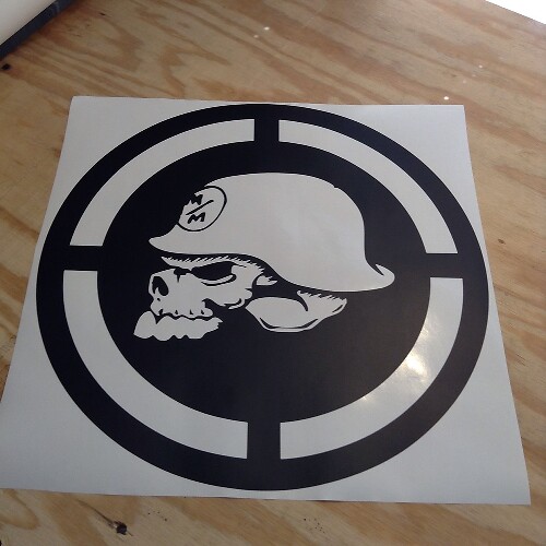 Adesivo in vinile con teschio stile Metal Mulisha per cofano Jeep Wrangler