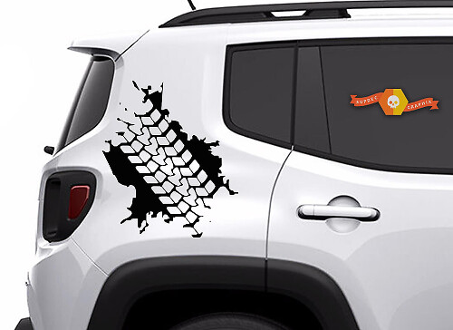 Kit adesivo in vinile posteriore laterale con spruzzi di fango sul battistrada per Jeep Renegade