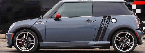 Mini Cooper S JCW Clubman Countryman Grafica a strisce laterali angolate Bandiera britannica