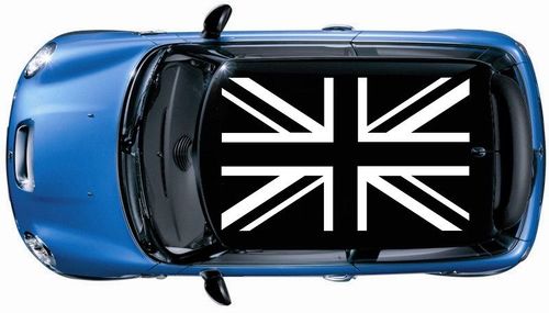 1 set (4 pezzi) Bandiera britannica TETTO Decalcomania in vinile Grafica Mini cooper S JCW Colore nero