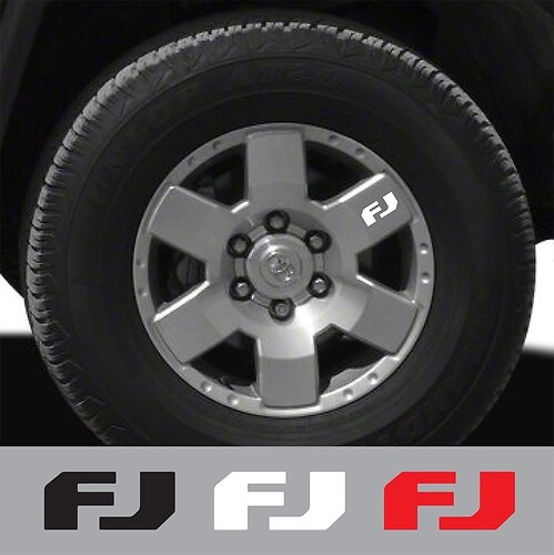 Adesivo Vinil Kit Completo Cerchioni Logo FJ per Toyota FJ Cruiser