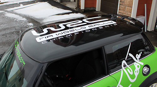 Adesivo in Vinile Stile Rally WRC per Tetto per MINI Cooper S JCW